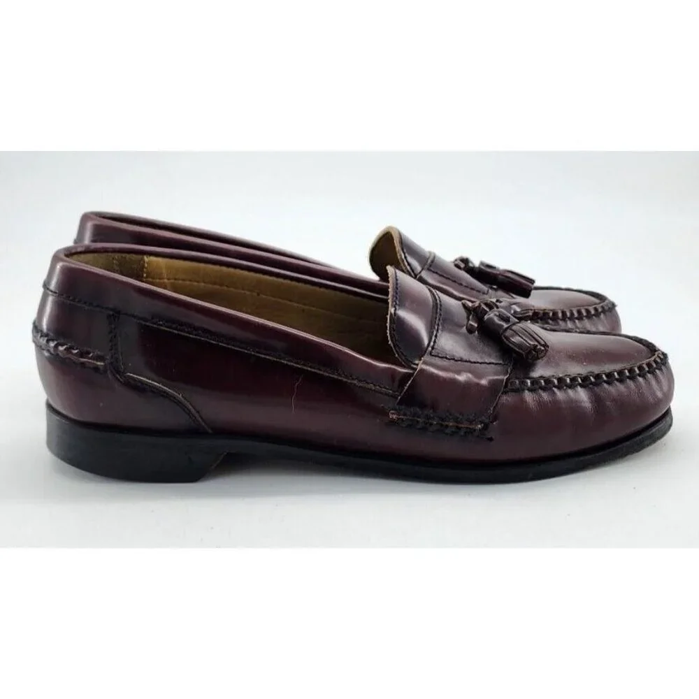 Johnston & Murphy Burgundy Leather Tasseled‎ Loafers Shoe Men’s US Size 10M